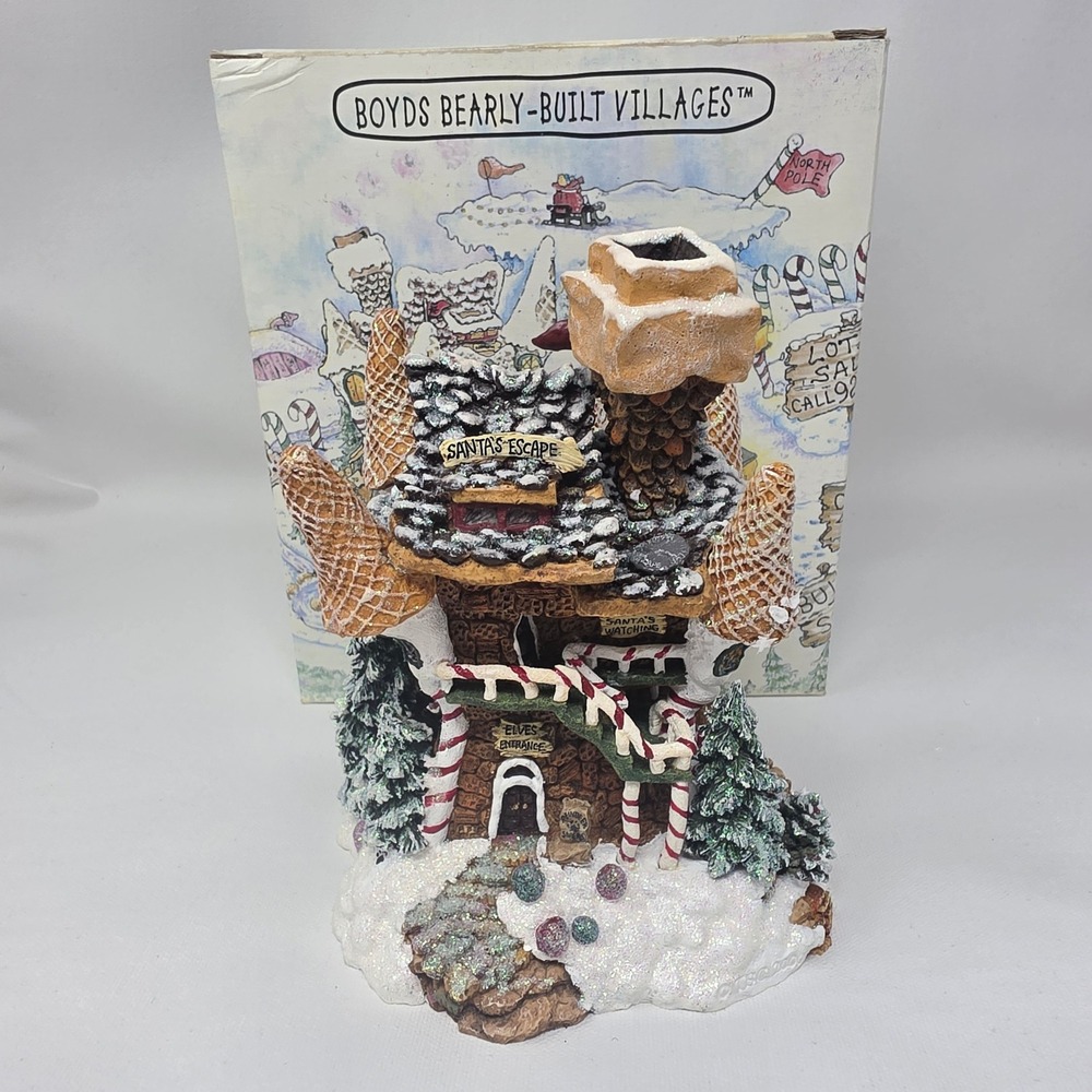 Boyds Bearly-Built Villages Kringle's Retreat Christmas Village House Multicolor